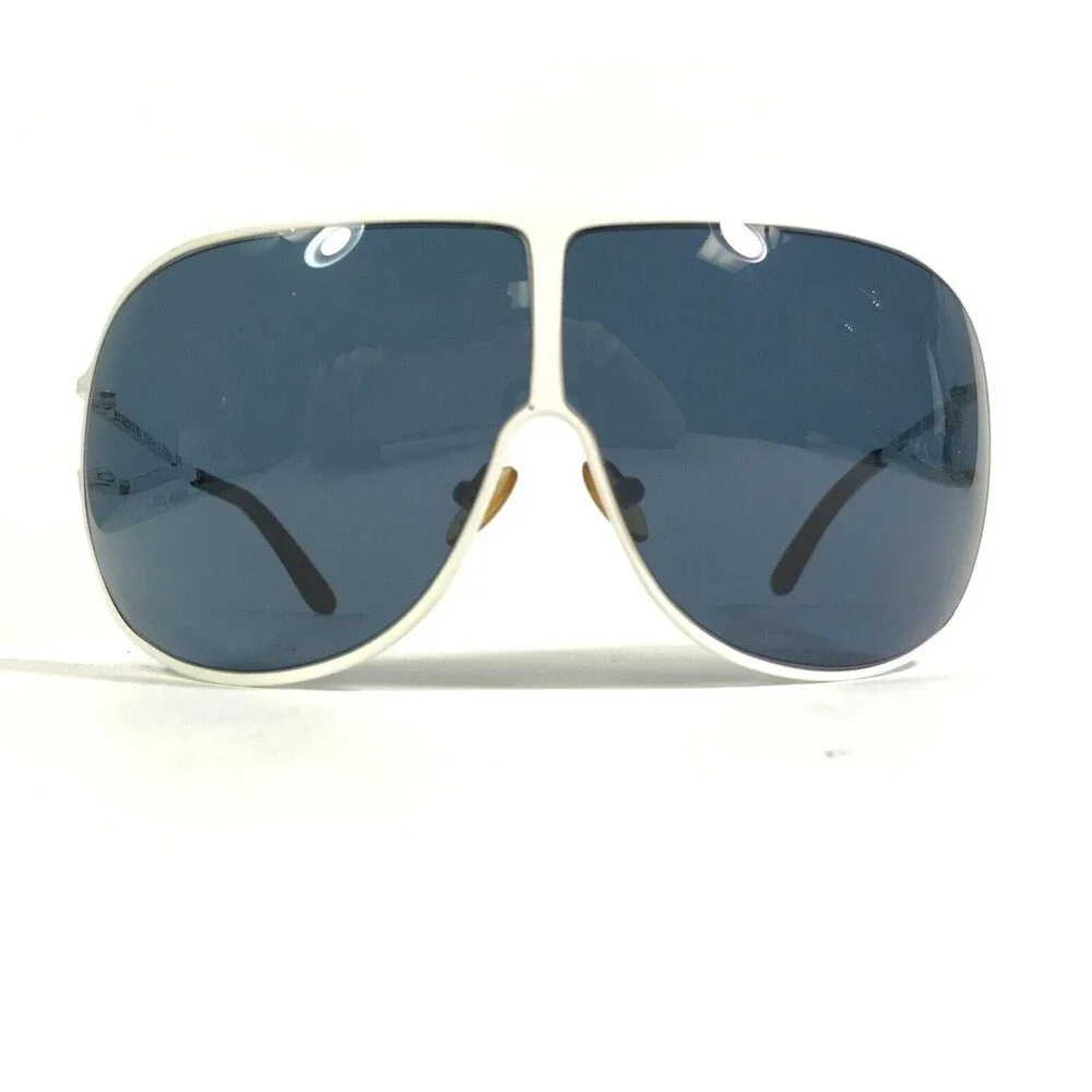 Jeckerson Sunglasses JK55002 554 White Round Frames with Blue Lenses 77-3-115